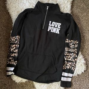 Victoria’s Secret Pink cheetah half zip